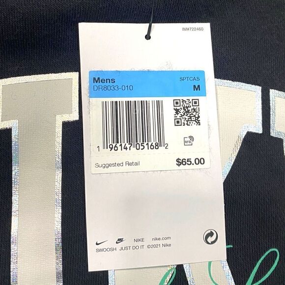 Nike NSW Club Black Sweatshirt Champions of Sport Crew Mens size M DR8033-010 - Picture 10 of 10